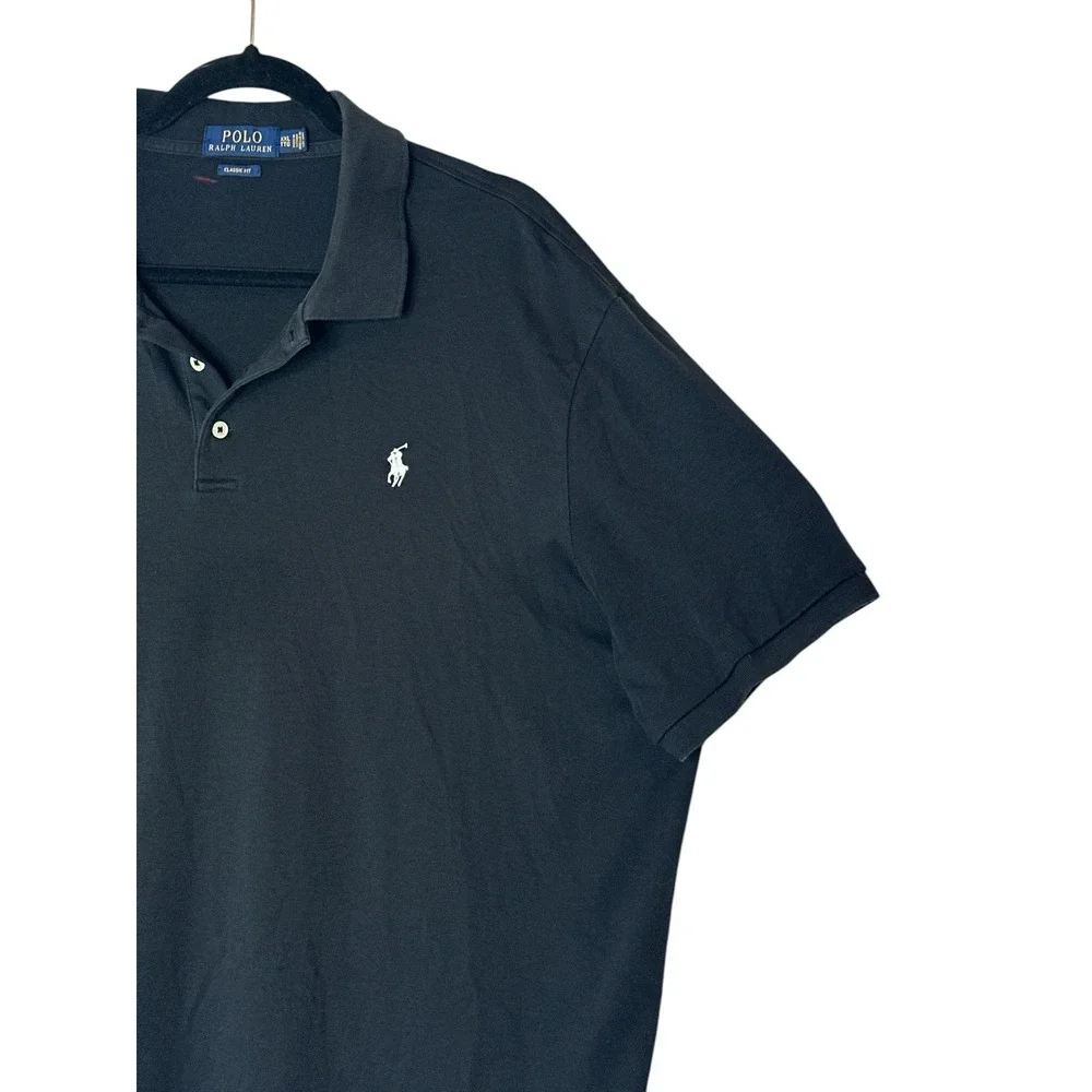 Ralph Lauren Polo Shirt Mens XXL Classic Fit‎ Golf Black Collared Short Sleeve